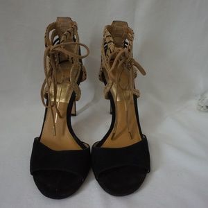 Dolce Vita Black & Brown Lace Up Sandal